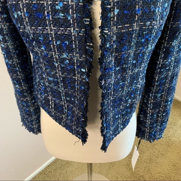 Calvin Klein NWT Tweed Open Blazer Blue Size 4P - Picture 8 of 15